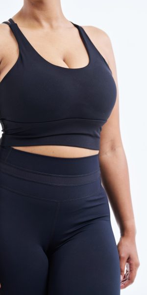 Cross Back + Biker Shorts Set  Black